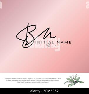 B M BM Initial letter handwriting and signature logo. Beauty vector initial logo .Fashion, boutique, floral and botanical Stock Vector