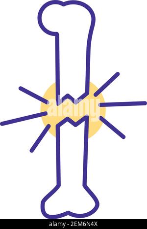Bone fragility and fracture concept icon. Traumatism, skeleton injury ...