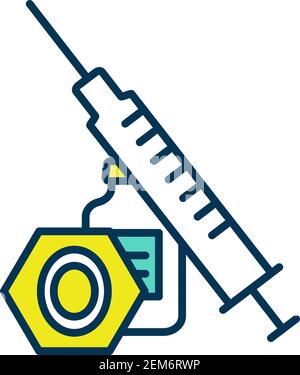 Injection therapy RGB color icon Stock Vector
