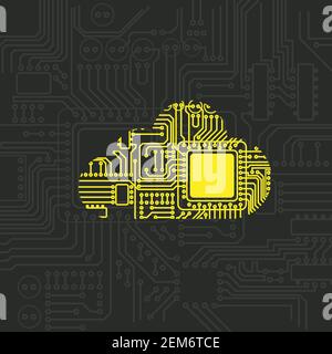 Digital cloud security pattern Stock Vector