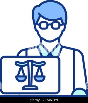 Jurist RGB color icon Stock Vector