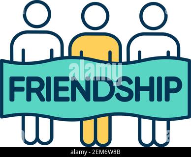 Diverse friendships RGB color icon Stock Vector