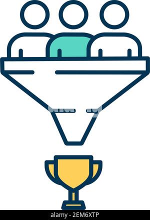 Team achievement RGB color icon Stock Vector