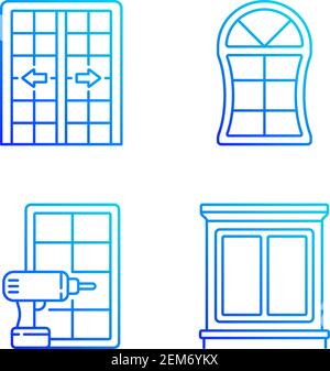 Replacement door opportunity RGB color icons set Stock Vector