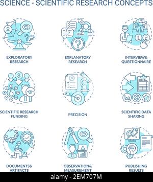 Science and scientific researching concept icons set Stock Vector