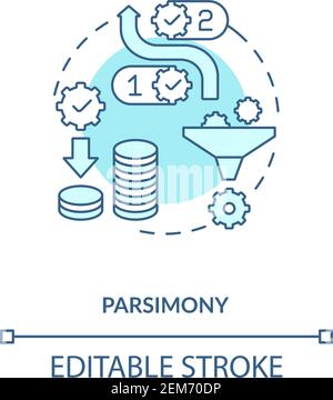 Parsimony concept icon Stock Vector