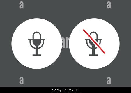 Microphone audio icon for social media and music Stock Vector