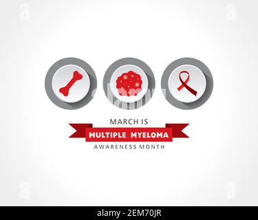 Vector illustration of Multiple Myeloma (Type of bone marrow cancer) Awareness Month observed in the month of March Stock Vector