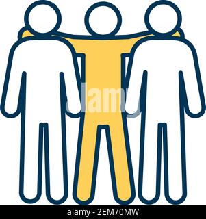 Teammates RGB color icon Stock Vector