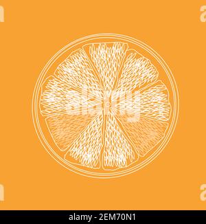vector orange logo background with citrus fruits Stock Vector