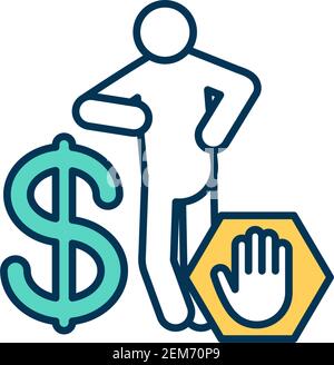 Gaining wealth RGB color icon Stock Vector