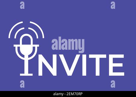 Invite to audio chat. Microphone vector icon Stock Vector