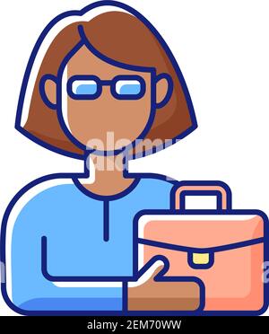 Female adult RGB color icon Stock Vector