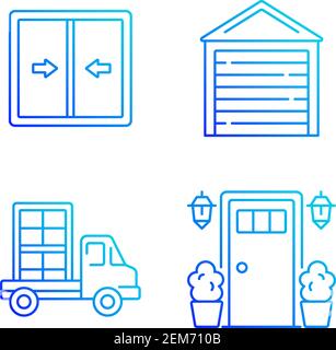 Replacement window opportunity RGB color icons set Stock Vector