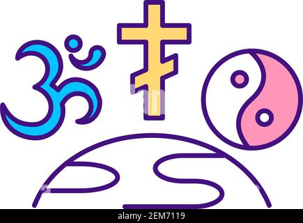 Social diversity RGB color icon Stock Vector