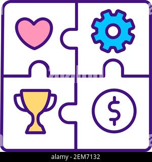 Value diversity RGB color icon Stock Vector