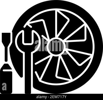 Aircraft maintenance black glyph icon Stock Vector Image & Art - Alamy