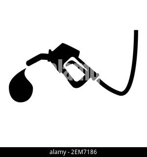 gasoline pump nozzle sign. gas station icon. flat style. Stock Photo
