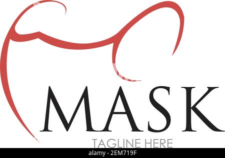 Face Mask Logo Design Vector Icon Illustrations. Stock Vector