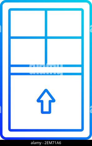Single-hung windows linear vector icon Stock Vector