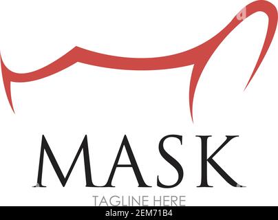 Face Mask Logo Design Vector Icon Illustrations. Stock Vector