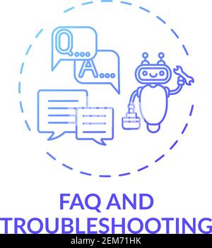 FAQ and troubleshooting concept icon Stock Vector