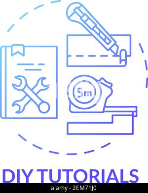 DIY tutorials concept icon Stock Vector