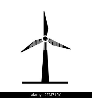 windmill  icon on white background. flat style. turbine icon for your web site design, logo, app, UI. ecology symbol. renewable energy sign. wind powe Stock Photo