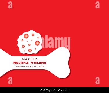 Vector illustration of Multiple Myeloma (Type of bone marrow cancer) Awareness Month observed in the month of March Stock Vector