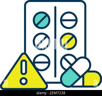 Adverse effects RGB color icon Stock Vector