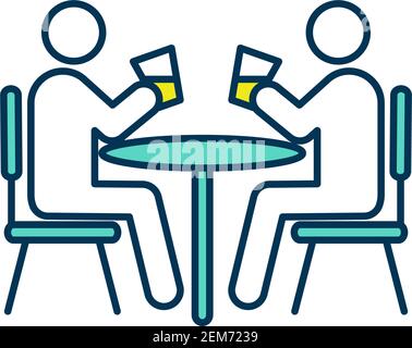 Drinking with friends RGB color icon Stock Vector