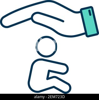 Childcare RGB color icon Stock Vector
