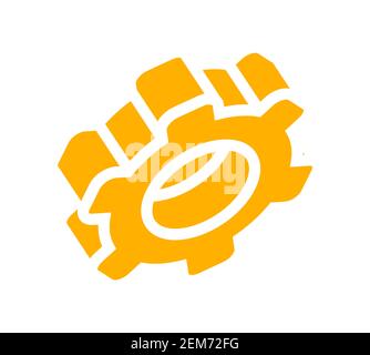 Gear isometric icon, mechanism element line art Stock Vector