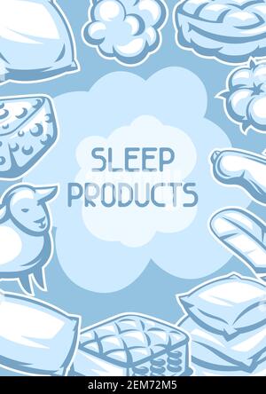 Background with bedroom items. Stock Vector