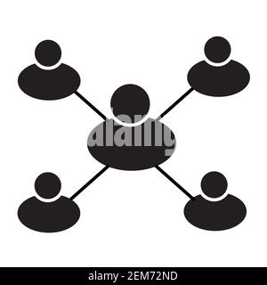 leader icon on white background. flat style. networking icon for your web site design, logo, app, UI. human network symbol. group of people sign. Stock Photo