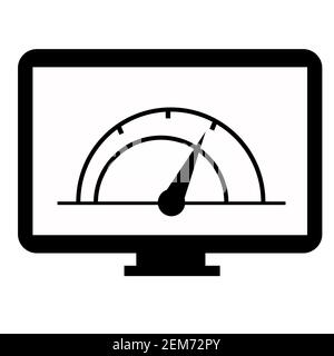 speed test laptop icon on white background. test speed laptop sign ...