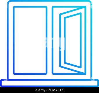 Casement windows linear vector icon Stock Vector