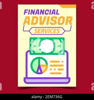Financial Advisor Services Promotion Banner Vector Stock Vector