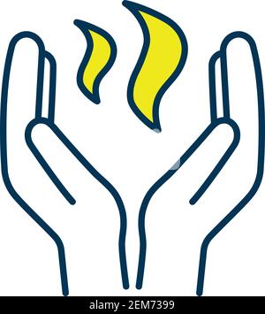 Biofield therapy concept icon. Alternative medicine, spiritual ...