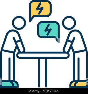 Lively discussion RGB color icon Stock Vector