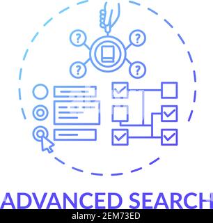 Advanced search concept icon Stock Vector