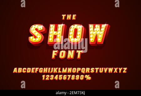 Show font set collection, letters and numbers symbol. Vector illustration Stock Vector