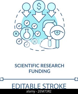 Scientific research funding concept icon Stock Vector