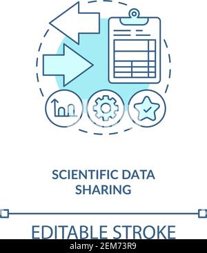 Scientific information sharing concept icon Stock Vector
