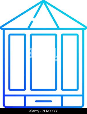 Bay and bow windows linear vector icon Stock Vector