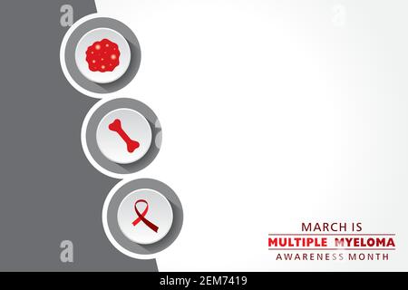 Vector illustration of Multiple Myeloma (Type of bone marrow cancer) Awareness Month observed in the month of March Stock Vector