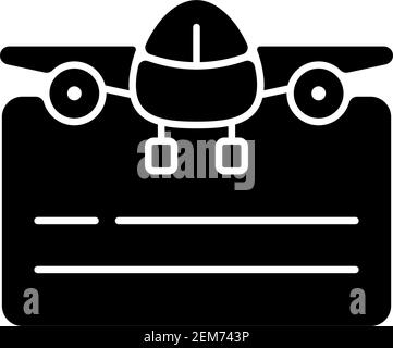 Pilot license black glyph icon Stock Vector