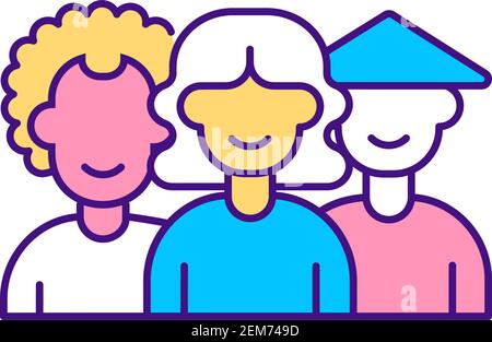 TMT diversity RGB color icon Stock Vector