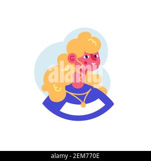 Avatar of Caucasian blond woman vector icon Stock Vector