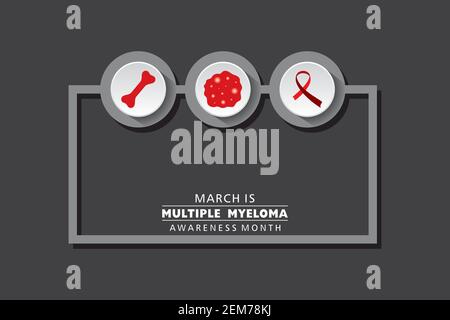 Vector illustration of Multiple Myeloma (Type of bone marrow cancer) Awareness Month observed in the month of March Stock Vector